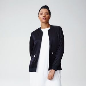 STUNNING Black Bomber Jacket Universal Standard S